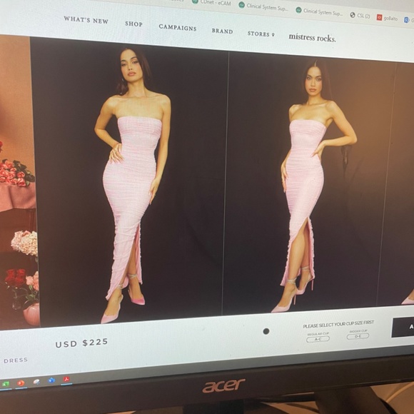 House of CB Sofia Fairy Pink Dress with Akira Fairy Pink Gloves SET - Picture 2 of 4